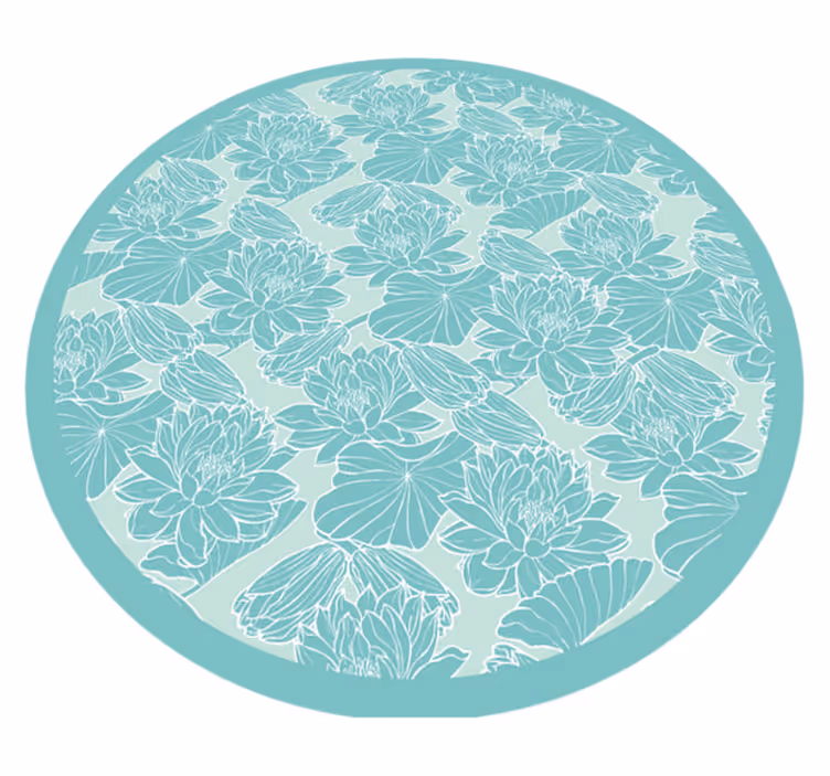 Bloemmotief cirkel vinyl tapijt bloemen en planten - TenStickers
