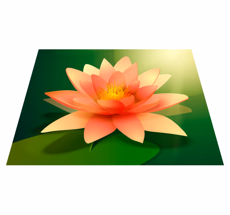 Bloeiende lotusbloem vinyl tapijt bloemen en planten - TenStickers