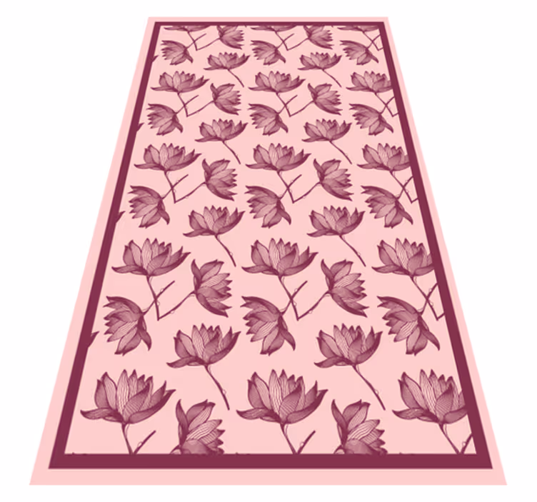 Bloemenpatroon decor vinyl tapijt bloemen en planten - TenStickers