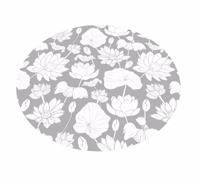 Bloemige monochrome vinyl tapijt bloemen en planten - TenStickers