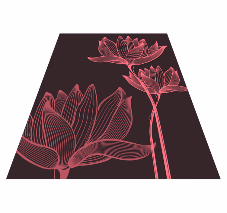 Bloemig contrast vinyl tapijt bloemen en planten - TenStickers