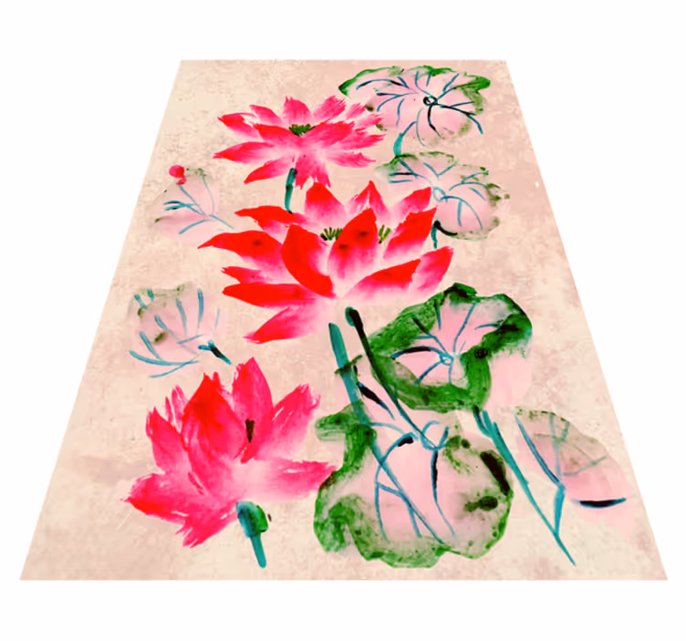 Elegante bloemenbloesems vinyl tapijt bloemen en planten - TenStickers