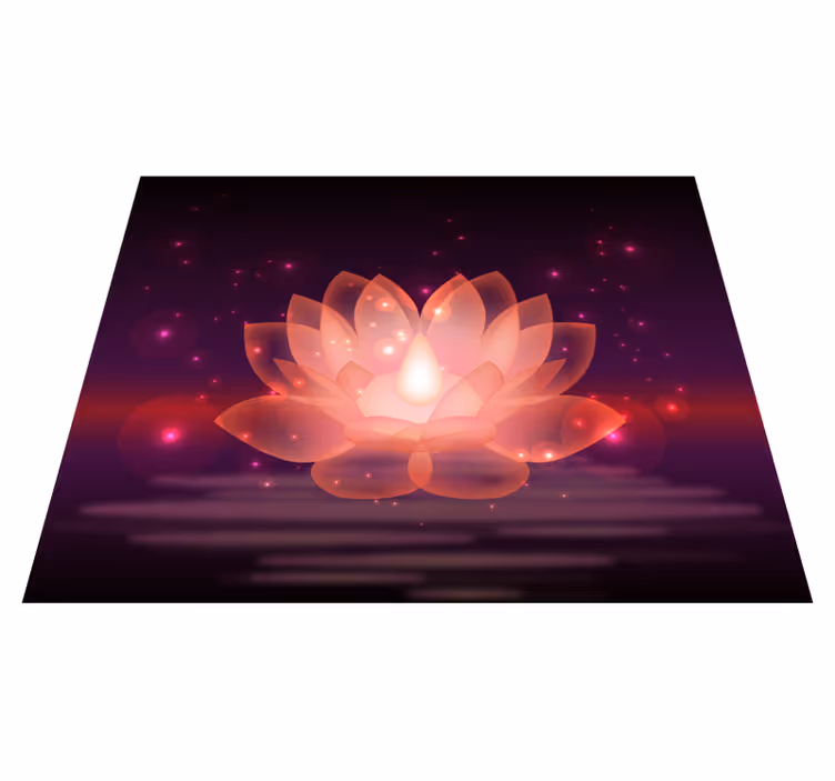 Kosmisch lotusontwerp vinyl tapijt mandala - TenStickers