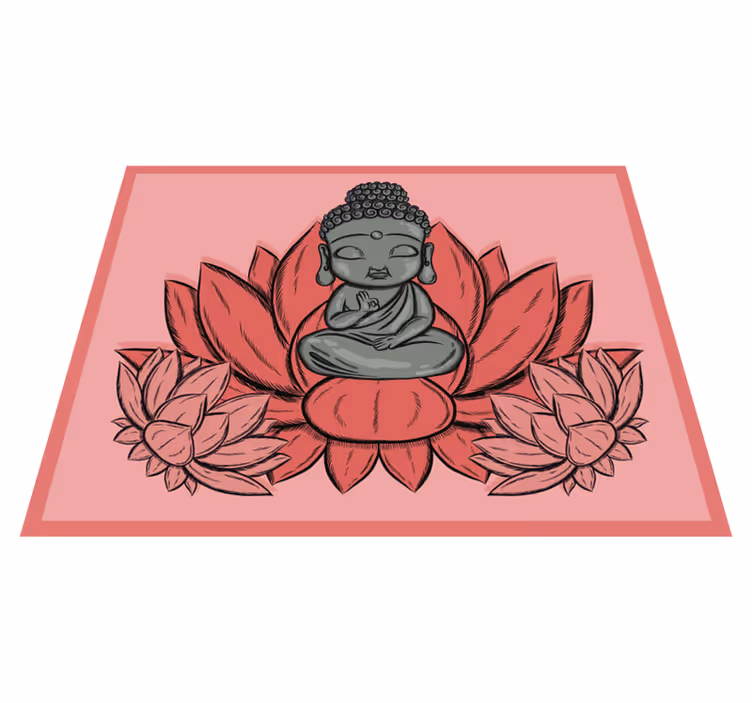 Meditatief boeddha-kunstwerk vinyl tapijt mandala - TenStickers