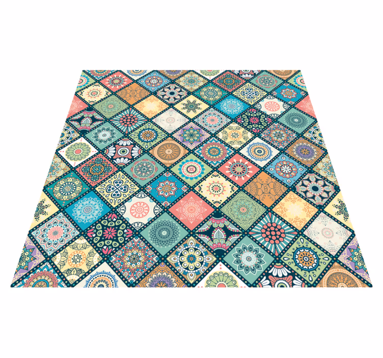 Mozaïekpatroon patchwork vinyl tapijt mozaïek - TenStickers