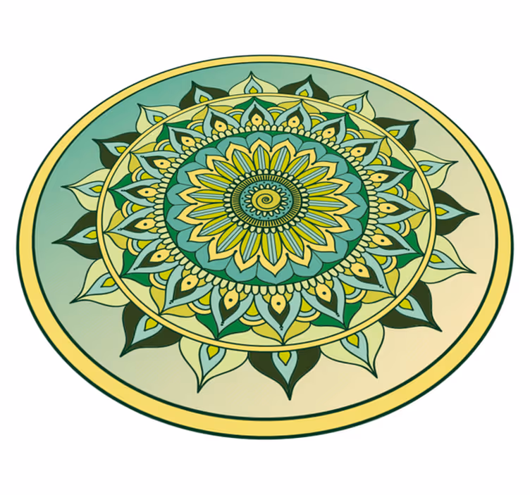 Levendig mandalapatroon vinyl tapijt mandala - TenStickers