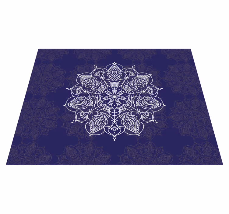 Ingewikkeld bloemmotief vinyl tapijt mandala - TenStickers