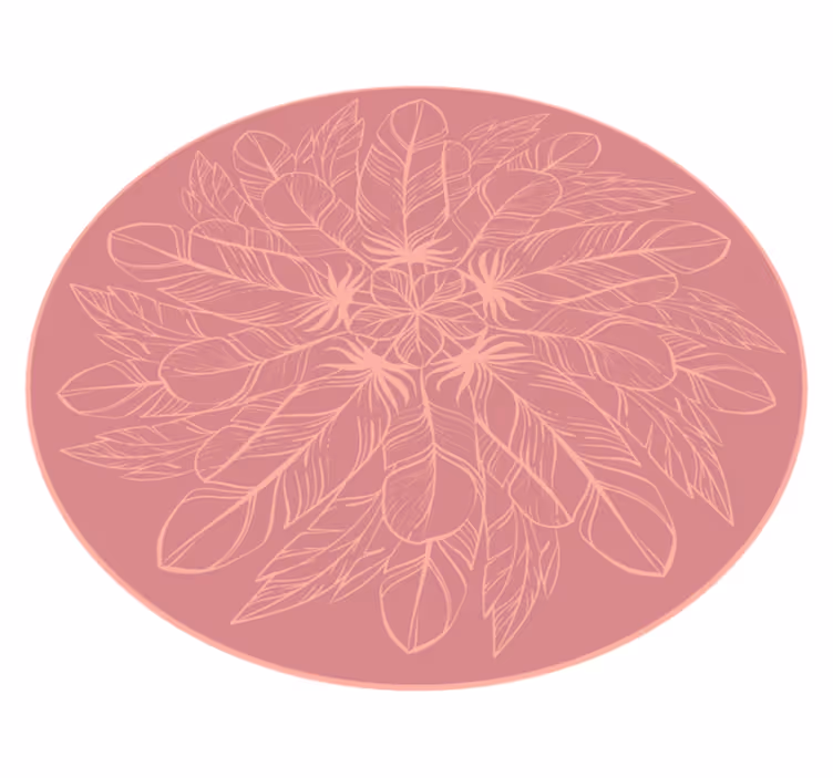 Botanische symmetrie vinyl tapijt bloemen en planten - TenStickers