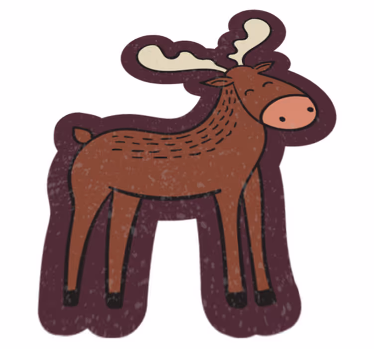 Tekenfilm eland dieren vinyl tapijt - TenStickers