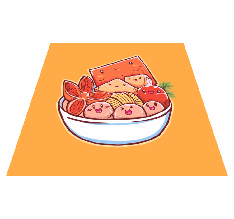 Cartoon sushi-verrukking vinyl tapijt keuken - TenStickers