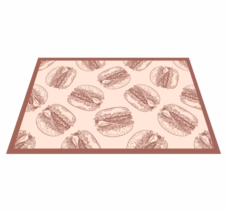 Hamburger illustraties dieren vinyl tapijt - TenStickers