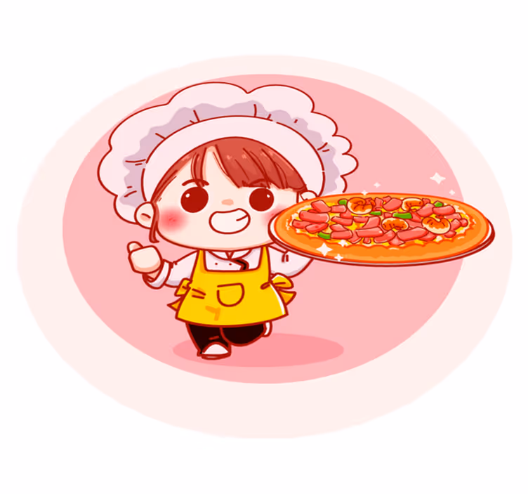 Vrolijke chef-kokillustratie vinyl tapijt meer kinderen - TenStickers