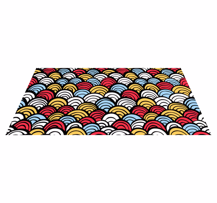 Kleurrijke halve cirkels vinyl tapijt geometrisch - TenStickers