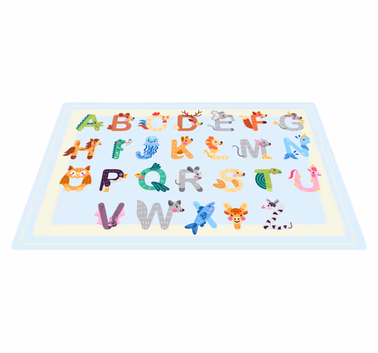 Alfabetische wezens vinyl tapijt alfabet - TenStickers