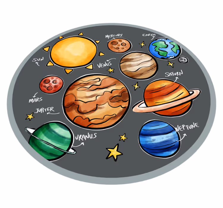 Speelzone voor het zonnestelsel vinyl tapijt spel - TenStickers