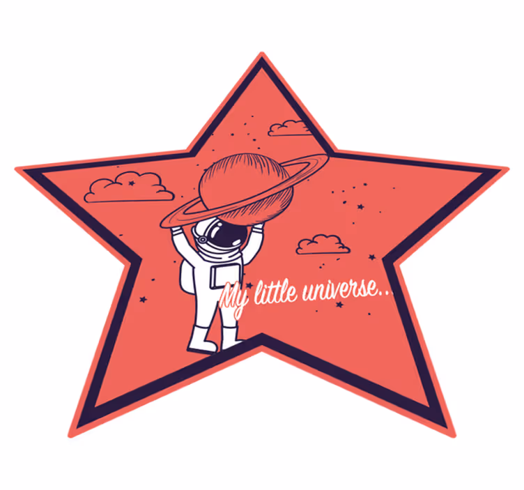Astronaut ster ontdekkingsreiziger vinyl tapijt kind - TenStickers