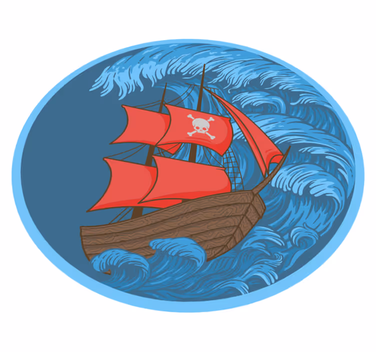 Piraten speeltijd vinyl tapijt spel - TenStickers
