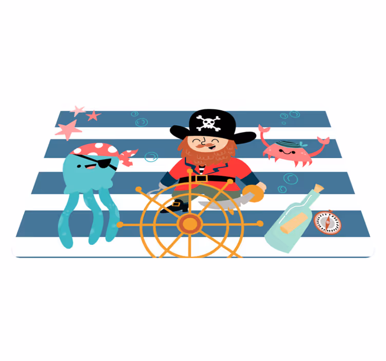Piratenavontuurbeelden vinyl tapijt kind - TenStickers
