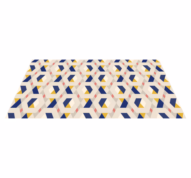 Hexagonaal geometrisch motief vinyl tapijt modern - TenStickers