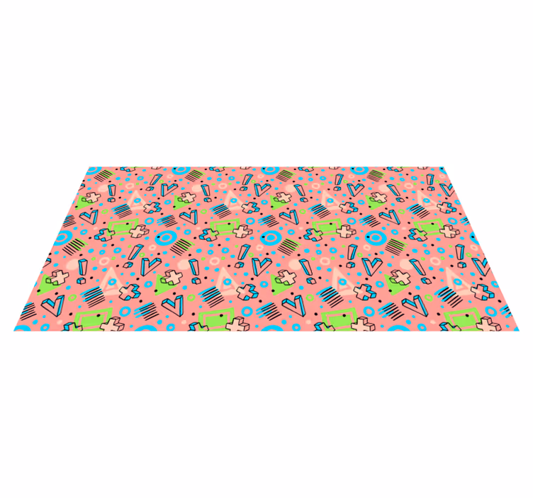Speelse geometrie vinyl tapijt meer kinderen - TenStickers