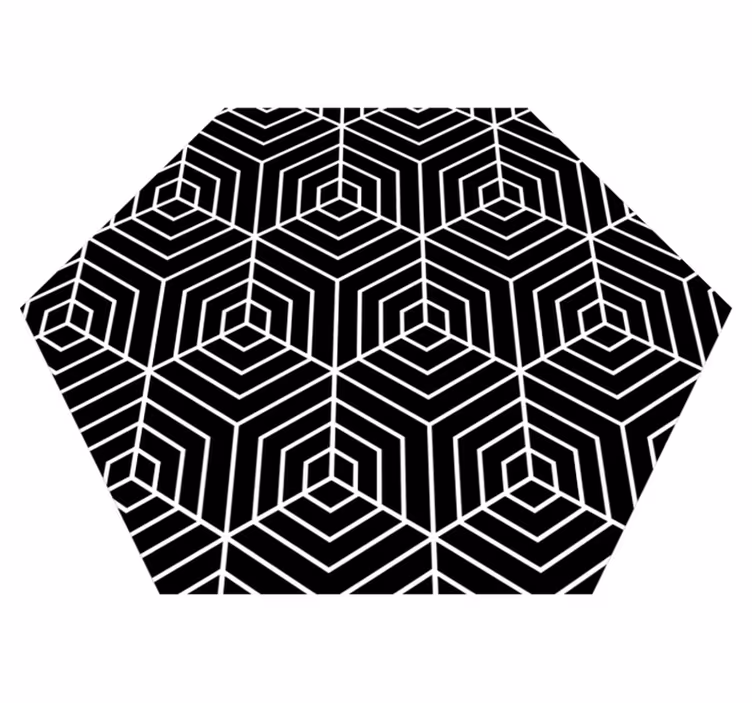 Zeshoekig labyrint vinyl tapijt geometrisch - TenStickers