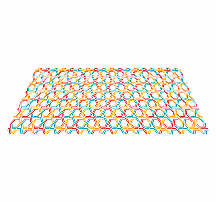 In elkaar grijpend patroon vinyl tapijt geometrisch - TenStickers