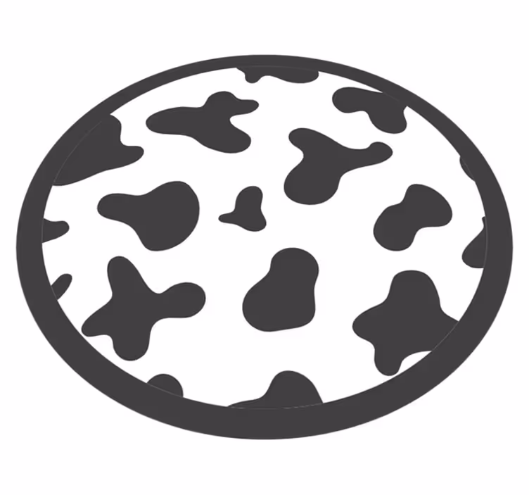 Koeienhuid cirkelvormig motief vinyl vloerkleed dierenprint - TenStickers