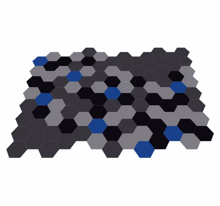 Zeshoekige tinten vinyl tapijt geometrisch - TenStickers