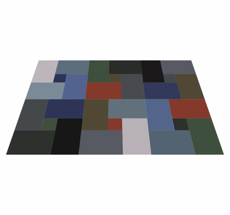Geometrische blokken vinyl tapijt geometrisch - TenStickers