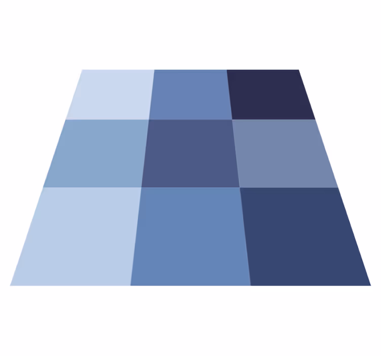 Blauw geruit patroon vinyl tapijt geometrisch - TenStickers