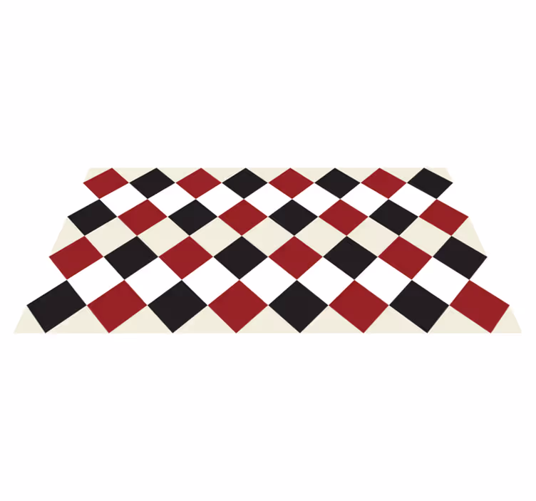 Traditioneel dambord vinyl tapijt keuken - TenStickers