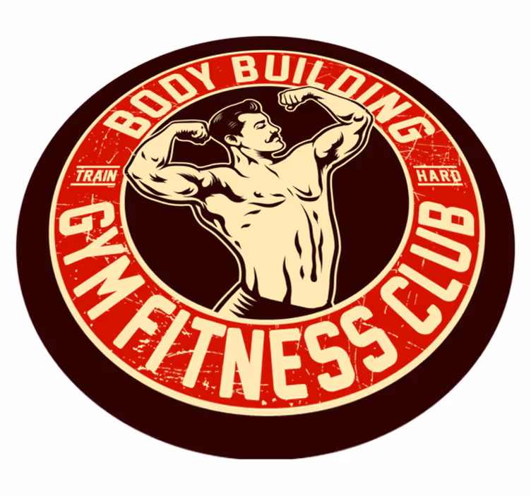 Embleem van de fitnessclub vinyl tapijt tiener - TenStickers