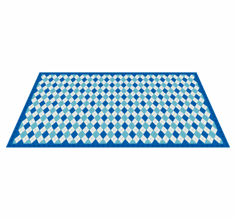 Geruit blauw patroon vinyl tapijt tegels - TenStickers