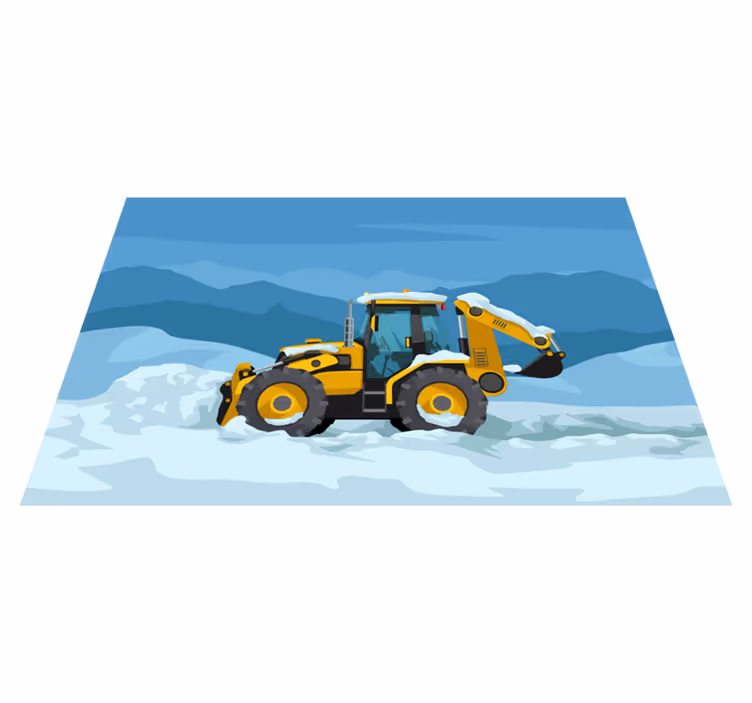 Bouw graafmachine vinyl tapijt kind - TenStickers
