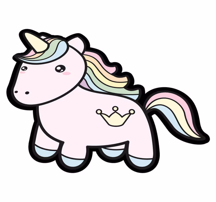 Pastel eenhoorn illustratie vinyl tapijt meer kinderen - TenStickers