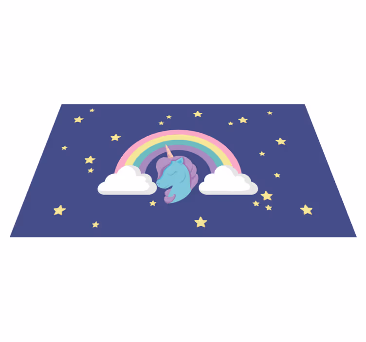 Eenhoorn regenboog afbeelding vinyl tapijt kind - TenStickers
