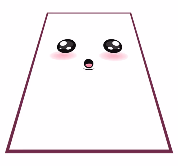 Schattig kawaii-gezicht vinyl tapijt kind - TenStickers