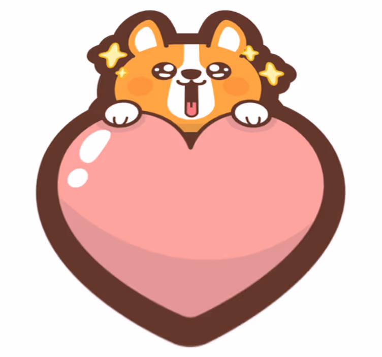 Corgi hart illustratie vinyl tapijt meer kinderen - TenStickers