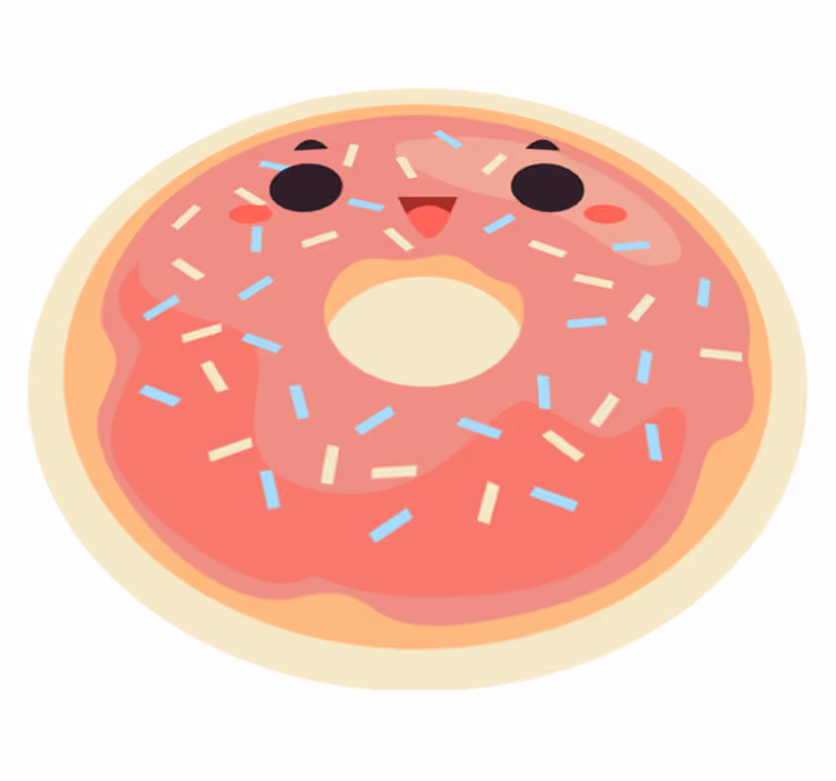 Geanimeerde donut vinyl tapijt meer kinderen - TenStickers