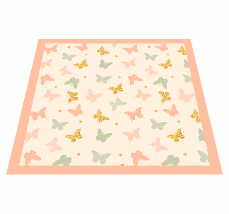 Vlinderpastelkleuren vinyl tapijt baby - TenStickers