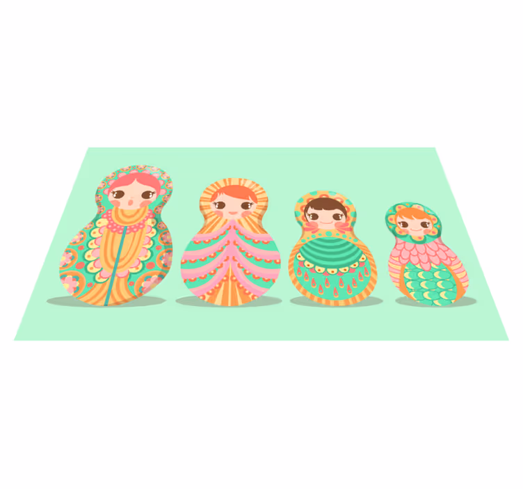 Matryoshka-patronen vinyl tapijt meer kinderen - TenStickers