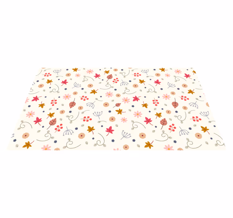Bloemmotiefaccent vinyl tapijt bloemen en planten - TenStickers