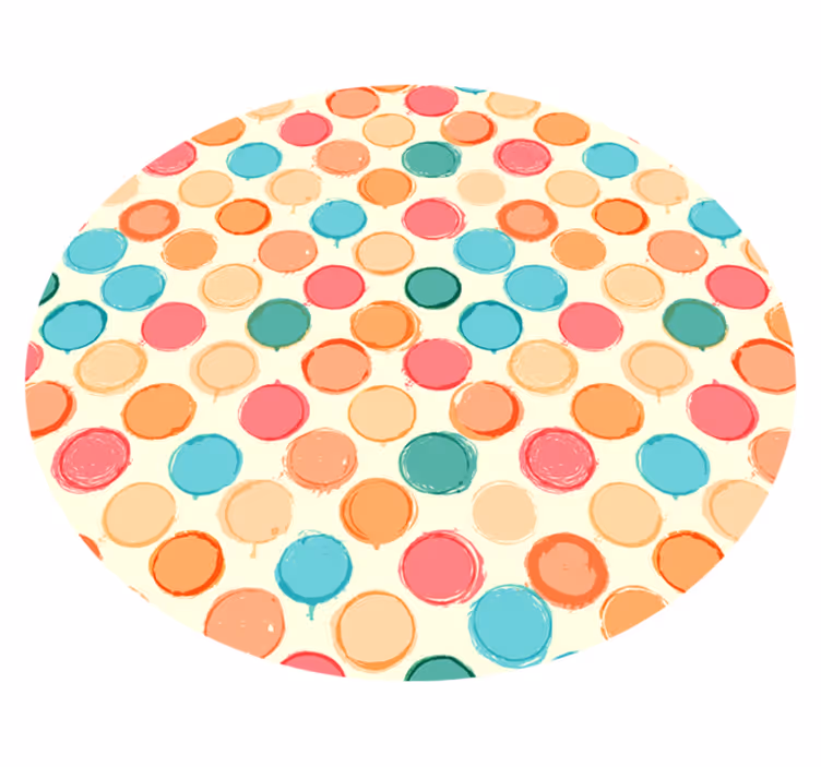 Cirkelvormige reeks vinyl tapijt geometrisch - TenStickers