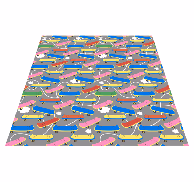 Skateboardpatroon vinyl tapijt meer kinderen - TenStickers