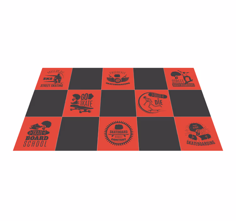 Skateboard-thema vinyl tapijt spel - TenStickers