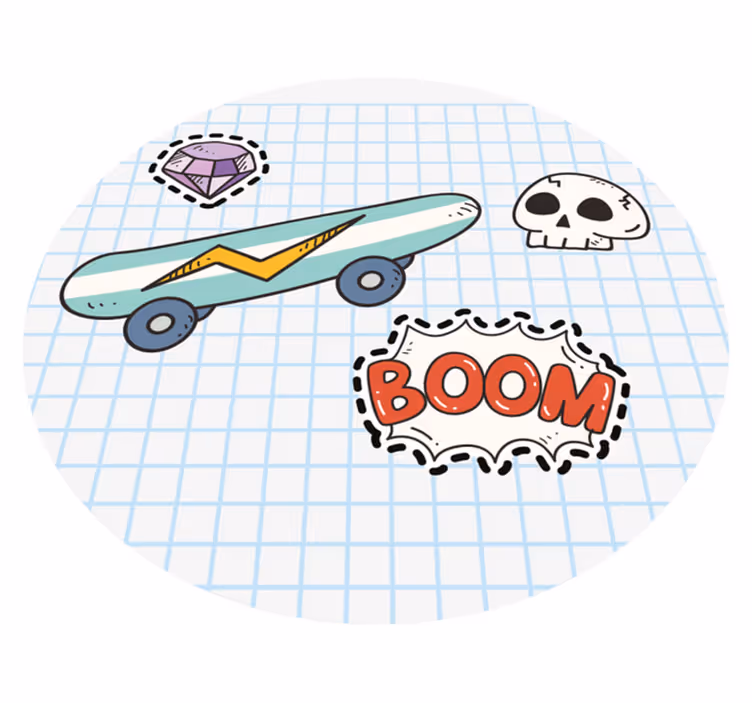 Skateboard strip illustratie vinyl tapijt meer kinderen - TenStickers