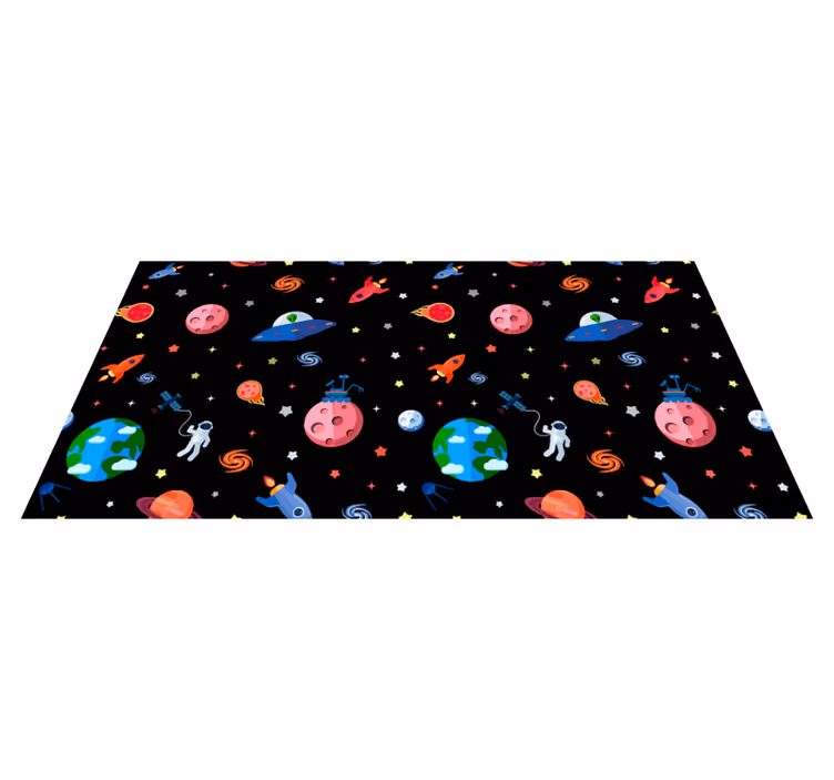 Ruimte avontuur print vinyl tapijt meer kinderen - TenStickers