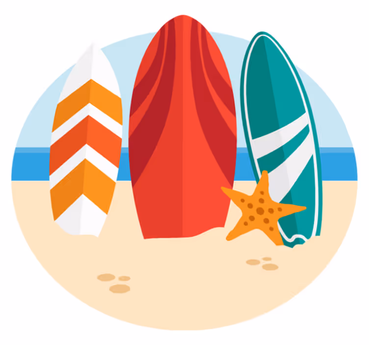Surfplank trio vinyl tapijt buitenshuis - TenStickers