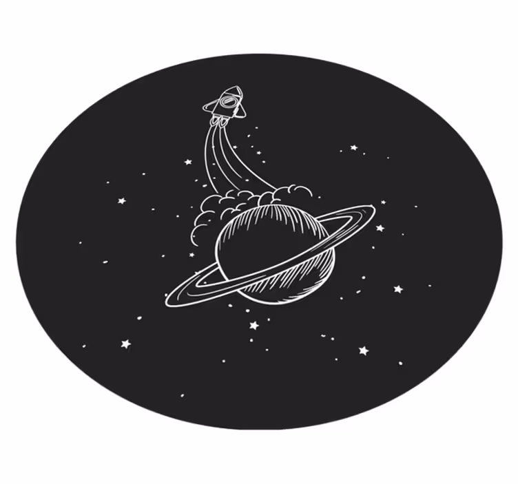 Raket in een baan om de aarde vinyl tapijt sterren - TenStickers