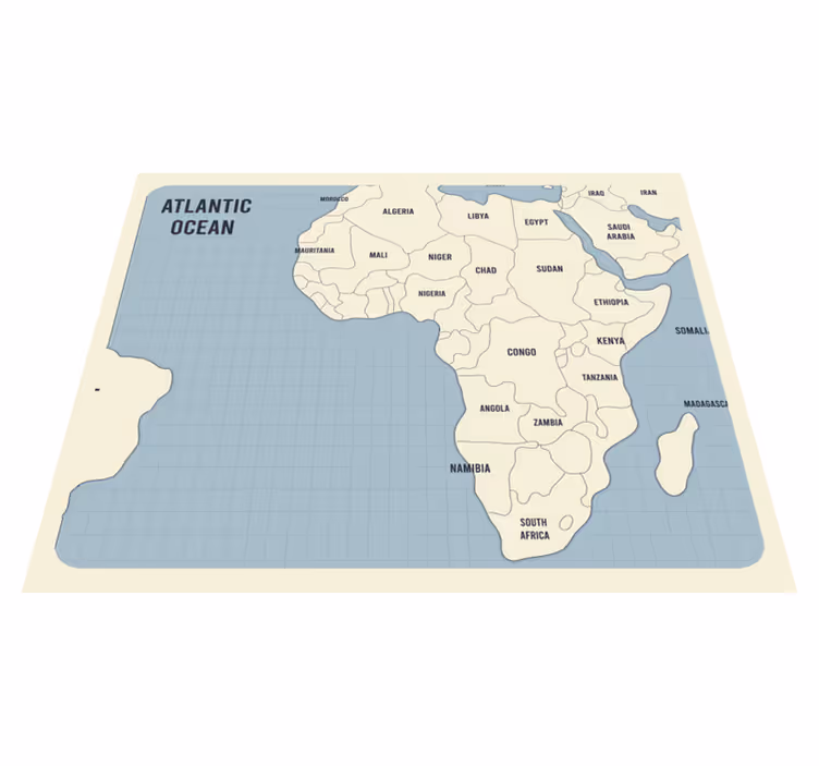Cartografische afbeelding vinyl tapijt wereldkaart - TenStickers